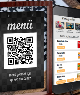 Restoran, kafelerde basılı dijital qr kod menü sistemi